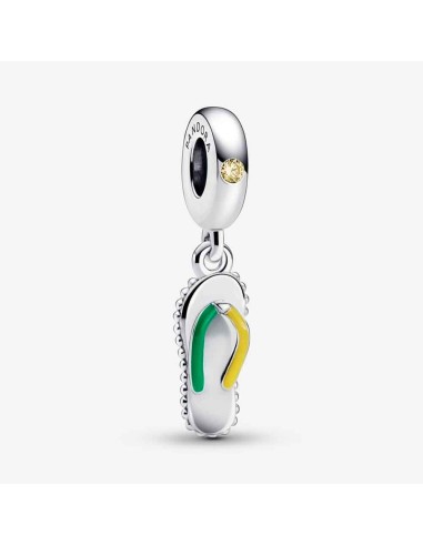 FLIP FLOP STERLING SILVER DANGLE WITH YELLOW CUBIC