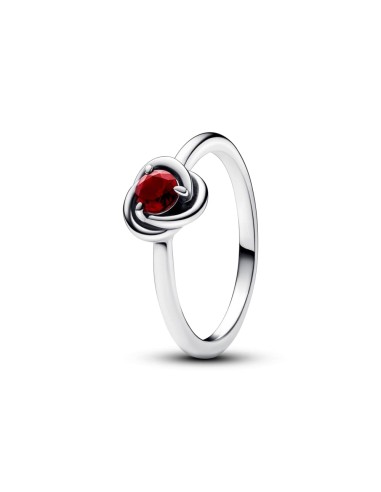 ANILLO EN PLATA DE LEY CRCULO ETERNITY ROJO