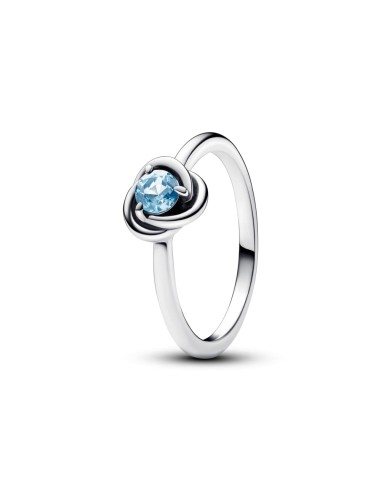 AQUA BLUE ETERNITY CIRCLE STERLING SILVER RING