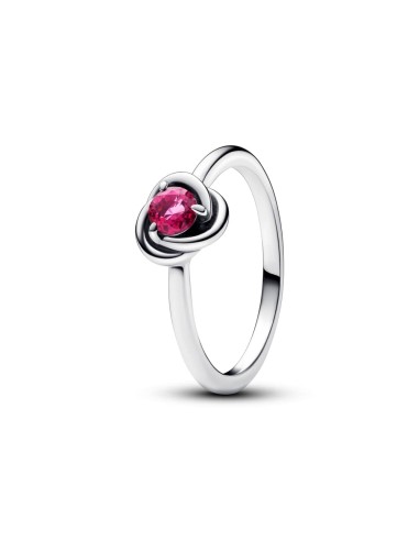 PINK ETERNITY CIRCLE STERLING SILVER RING