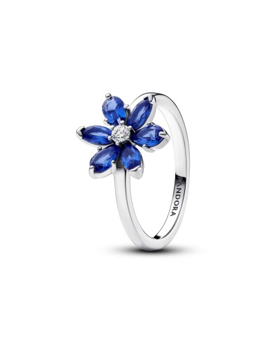 BRIGHT BLUE HERBAL STERLING SILVER RING