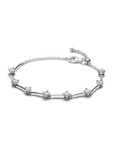 PULSERA EN PLATA DE LEY BARRAS BRILLANTES