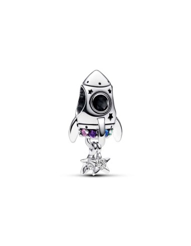 CHARM IN STERLING SILVER ROCKET SPACE LOVE