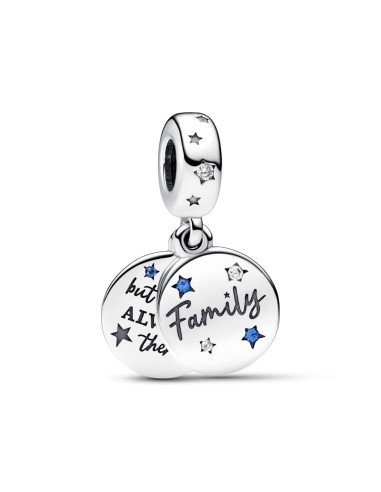 DOUBLE PENDANT CHARM IN STERLING SILVER FAMILY LOVE