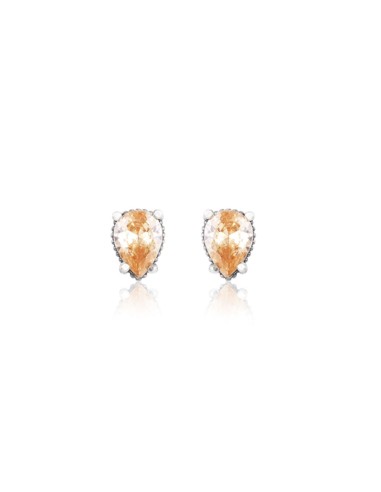 ROMEO SILVER CHAMPAGNE ZIRCONIA EARRINGS