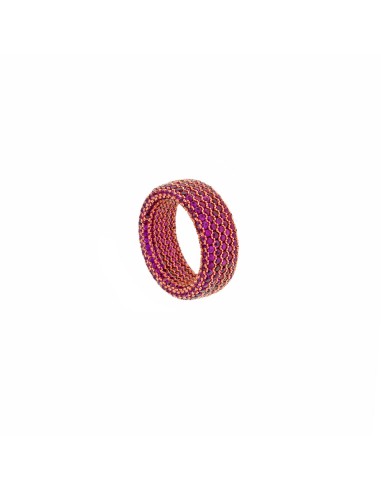 PINK SILVER RING WITH RUBY ZIRCONIAS