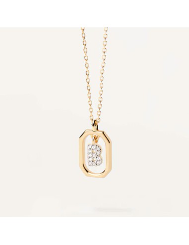 LETTER B MINI NECKLACE GOLDEN SILVER