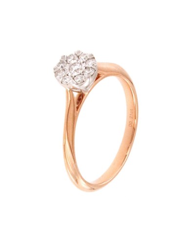 ROSE GOLD RING WITH BRILLIANT WHITE GOLD BASKET