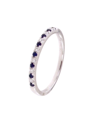 AZ CARRIL WHITE GOLD DIAMOND AND SAPPHIRE RING