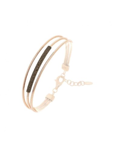 Bracelet SILVER PLATED PINK DNA Brown