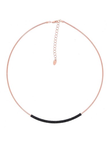 PINK PLATED SILVER NECK DNA BLACK COLLAR