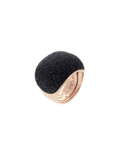 SILVER PLATED ROSE POLVERE DI SOGNI BLACK RING