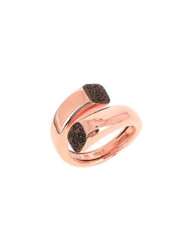 POLVERE DI SOGNI ROSE PLATED SILVER RING Brown
