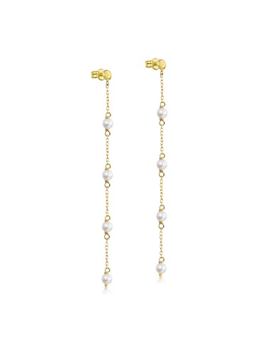 YELLOW GOLD AND CULTURED PEARLS EARRINGS