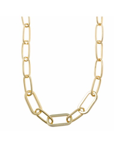 GOLDEN SILVER NECKLACE WITH SMOOTH PATENT LINKS
