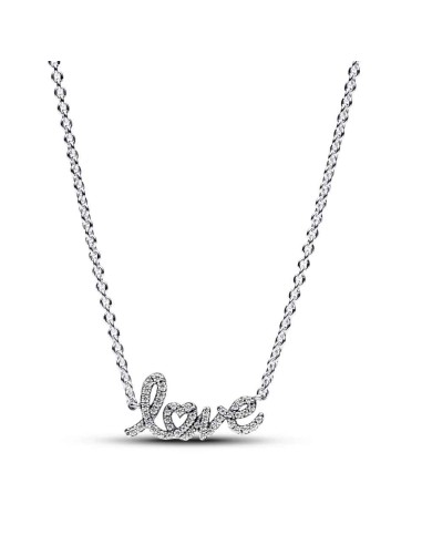 COLLAR EN PLATA DE LEY LOVE ESCRITO A MANO BRILLAN