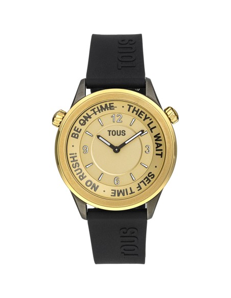 Steinhausen Mens Delemont IPG-plated White Dial Black Strap Watch - The  Black Bow Jewelry Company