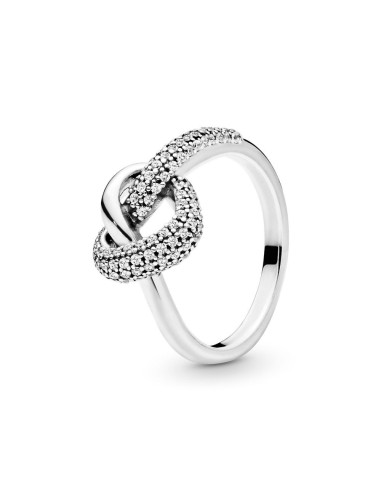 KNOTTED HEART SILVER RING