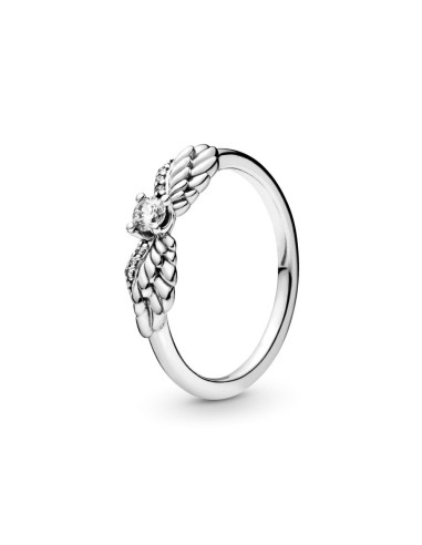 SILVER RING WITH DIAMOND ANGEL WINGS