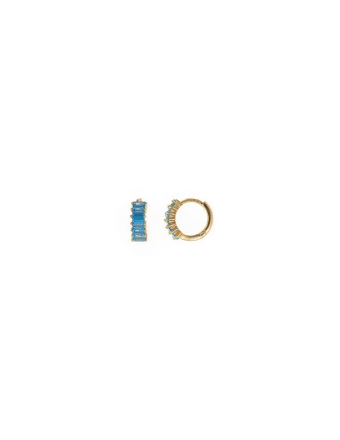 EARRINGS SILVER GOLD RING BLUE CIRCUMS