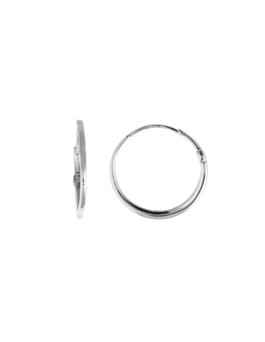 SILVER RHODIUM SMOOTH RING EARRINGS
