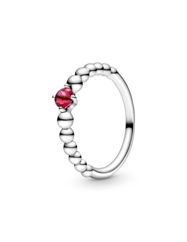 SILVER RING WITH BRIGHT RED SPHERES