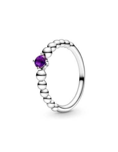 SILVER RING WITH PURPLE SPHERES