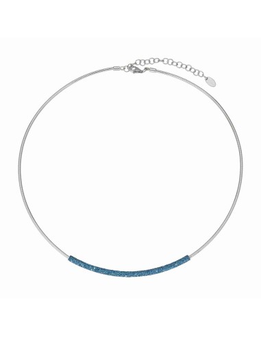 SILVER COLLAR HEAVY WIND RHODIUM POLISHED PSC BLUE