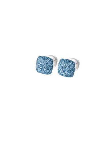 EARRINGS SILVER HEAVY WIND RHODIUM POLISHED PSC BLUE