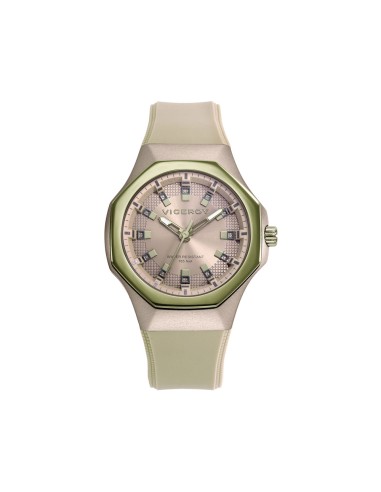 RELOJ VICEROY ALUMINIO BEIGE Y ACERO IP VERDE CORR