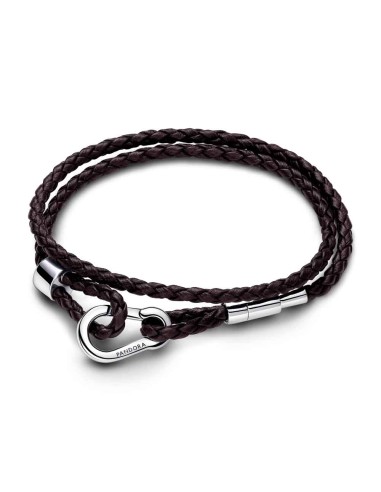 Bracelet IN LEGAL SILVER PANDORA MOMENTS IN LEATHER T