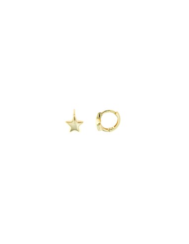 EARRINGS SILVER GOLD RING STAR SMOOTH