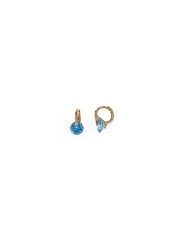 EARRINGS SILVER GOLD RING BLUE CIRCUMS