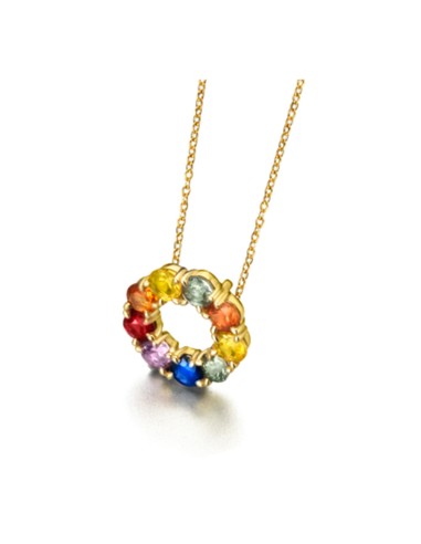 GORGE GOLD YELLOW CIRCLE AND SAPPHIRES COLORS