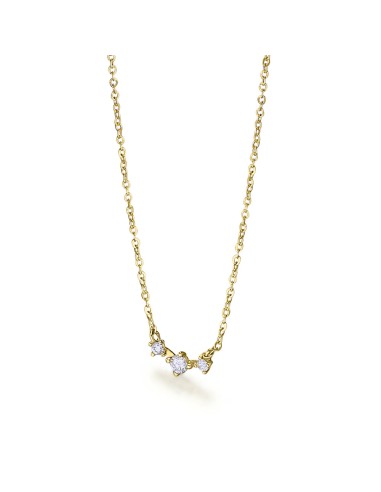 YELLOW GOLD NECKLACE THREE SHINY