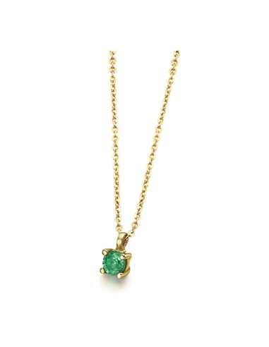 YELLOW GOLD NECKLACE FOUR EMERALD CLAWS