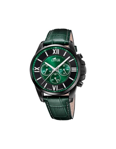 RELOJ LOTUS ACERO CRONO ESFERA Y CORREA VERDE