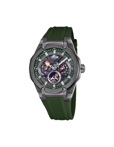 RELOJ LOTUS VORTEX ACERO CORREA CAUCHO VERDE