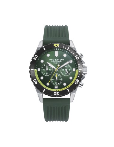 RELOJ VICEROY ACERO CRONO CORREA SILICONA VERDE