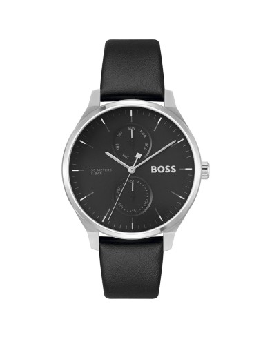 RELOJ HUGO BOSS TYLER ACERO CORREA PIEL NEGRA