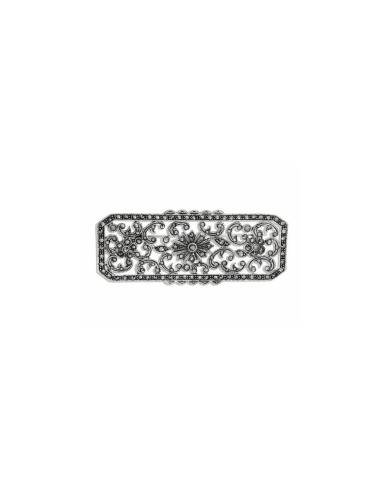 BROCHE PLATA MARCASITAS FLORES