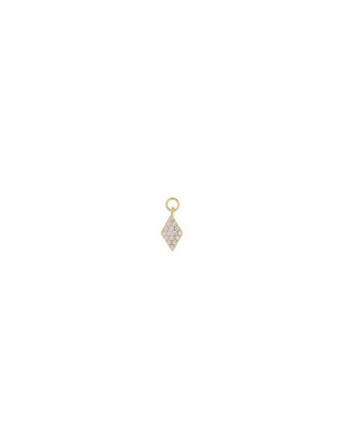 GOLDEN SILVER CHARM RHOMBUS WITH WHITE ZIRCONS