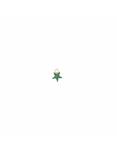 GOLDEN SILVER CHARM STAR WITH GREEN ZIRCONS