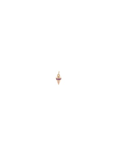 GOLDEN SILVER CHARM CONE WITH ZIRCONIA RUBY