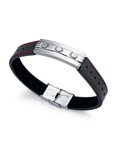Bracelet STEEL VICEROY FASHION BLACK AND RED LEATHER