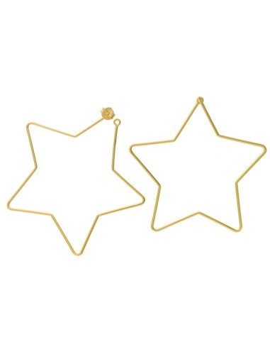 GOLDEN SILVER EARRINGS WITH STAR