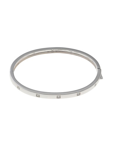 PULSERA PLATA TUBO CUADRADO CON CIRCONITAS