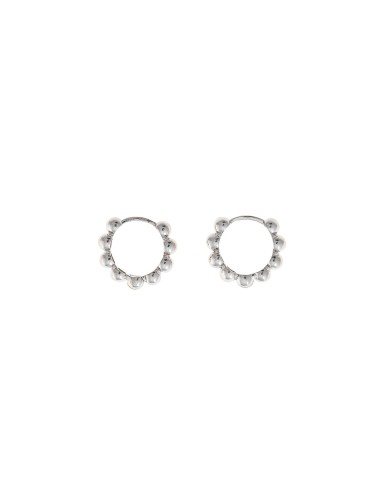 PENDIENTES PLATA RODIO ARO WITH BOLITAS