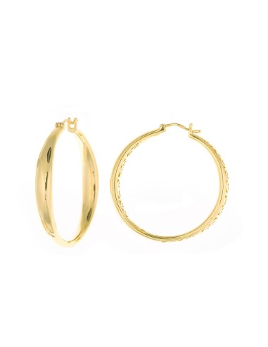 GOLDEN SILVER EARRINGS WITH BRIGHT POLISHED CALAD