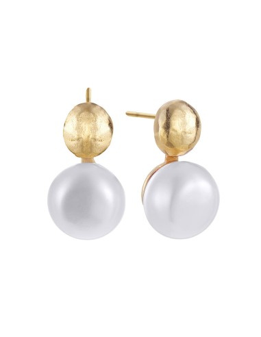 DURAN EXQUSE GILT SILVER AND PEARL EARRINGS